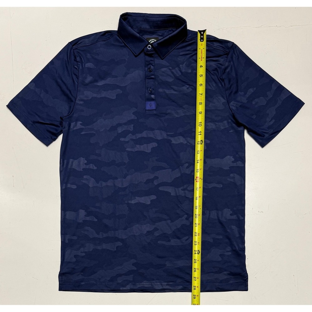 Good Boy Golf Mens Navy Blue Camo Performance Polo Shirt Size Medium Camouflage